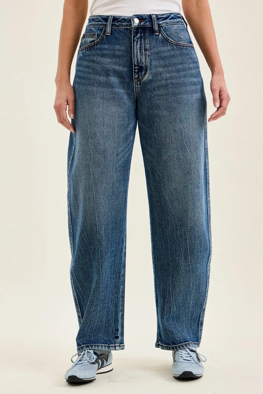 High Waist R.m. "Marlow" Arc Dk Time Weathered Indigo Jeans