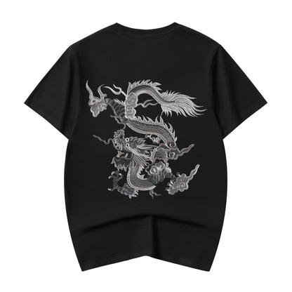Grey Dragon Embroidered Tee