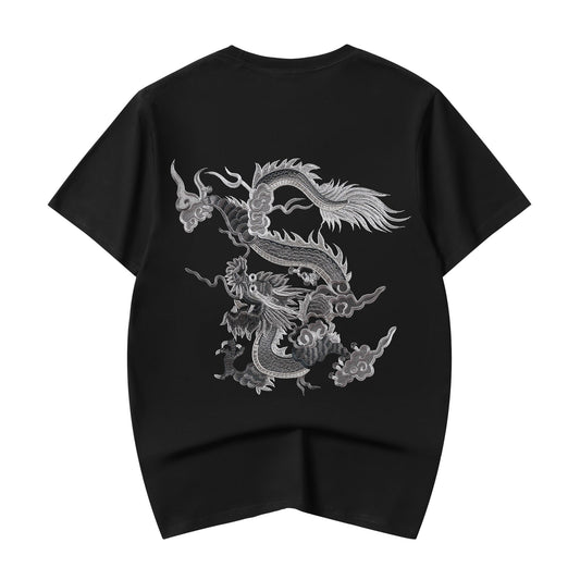 Grey Dragon Embroidered Tee