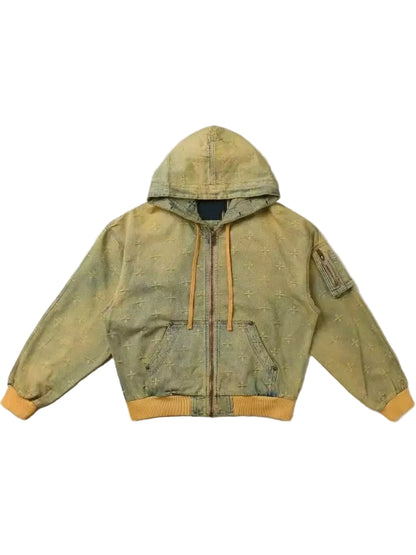 Zip Up Hooded Denim Jacket