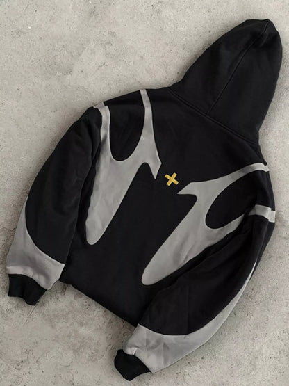 Men's oversized color-block hoodie