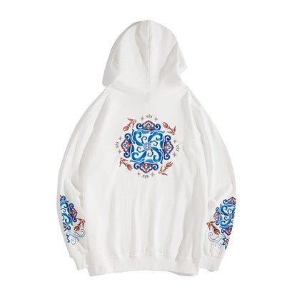 Fish Art Embroidery Hoodie