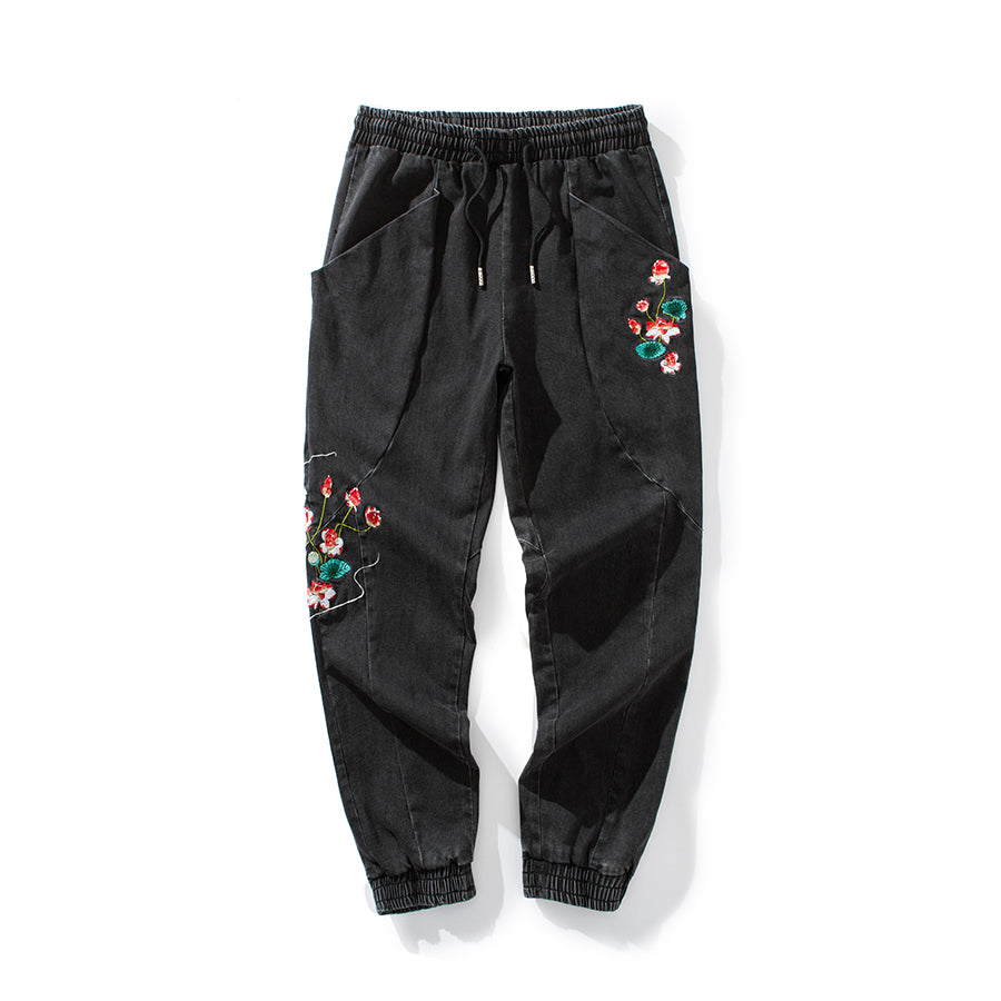 Flowers Embroidery Joggers