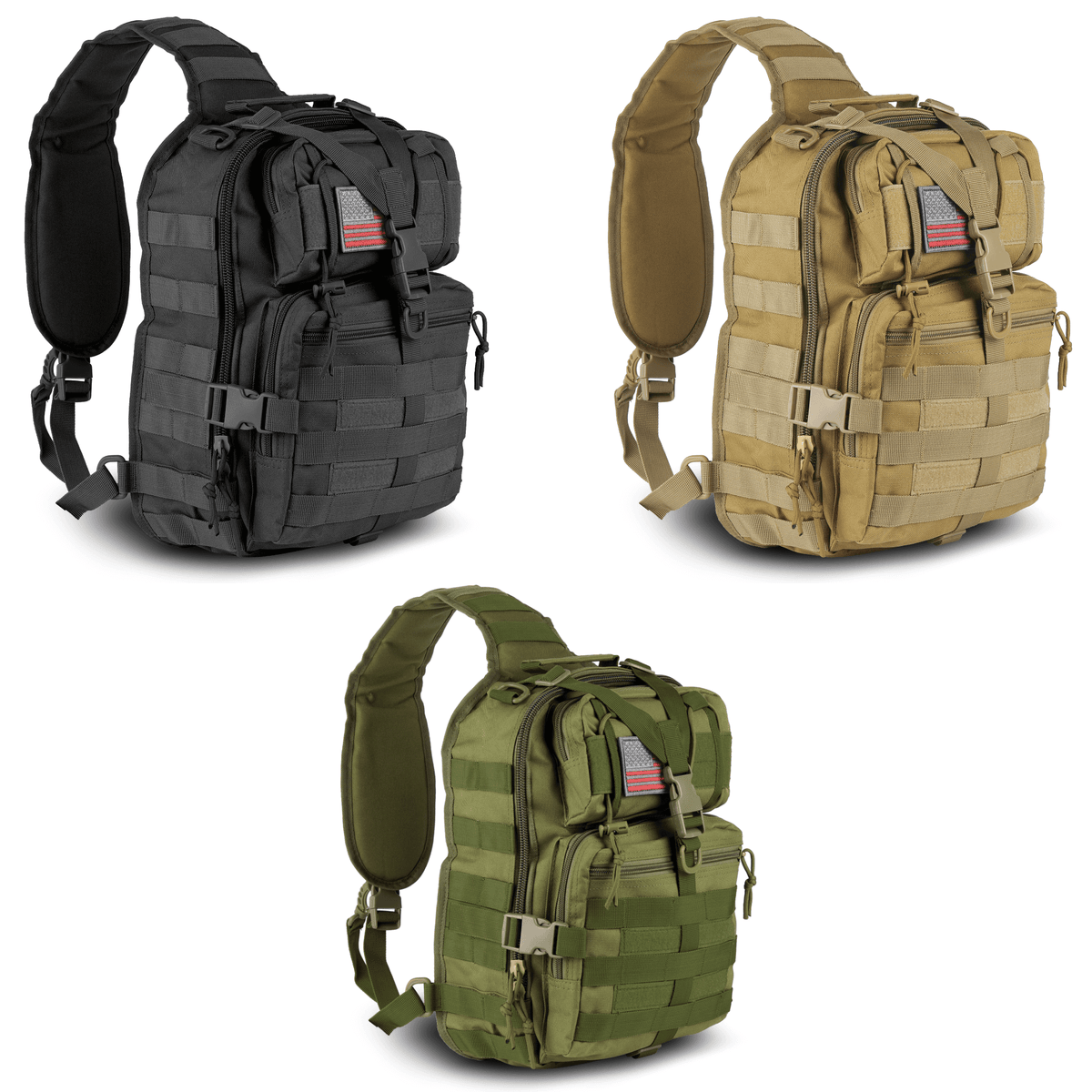 Tactical 14L Range Sling Bag Backpack with Adjustable Strap — alternate product view | KRIFFA