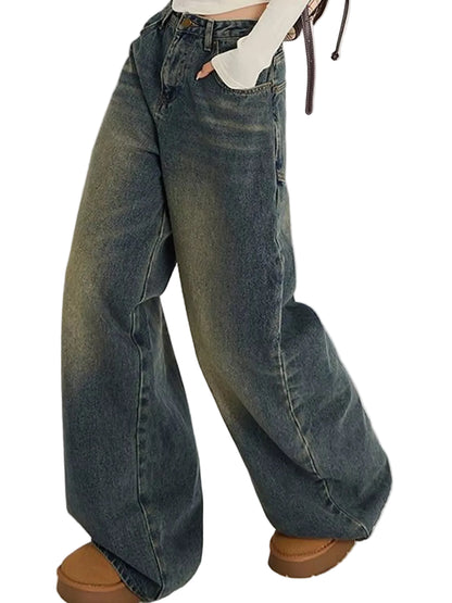 High-waisted wide-leg jeans
