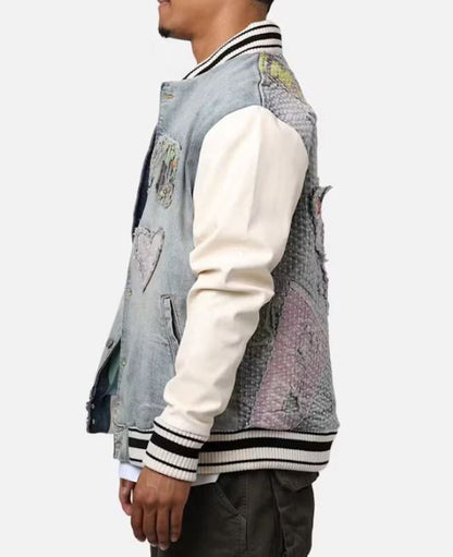 Denim Contrast Panel Jacket