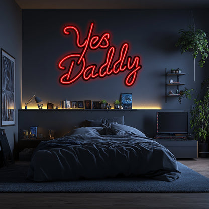 Yes Daddy Metal Neon Wall Art