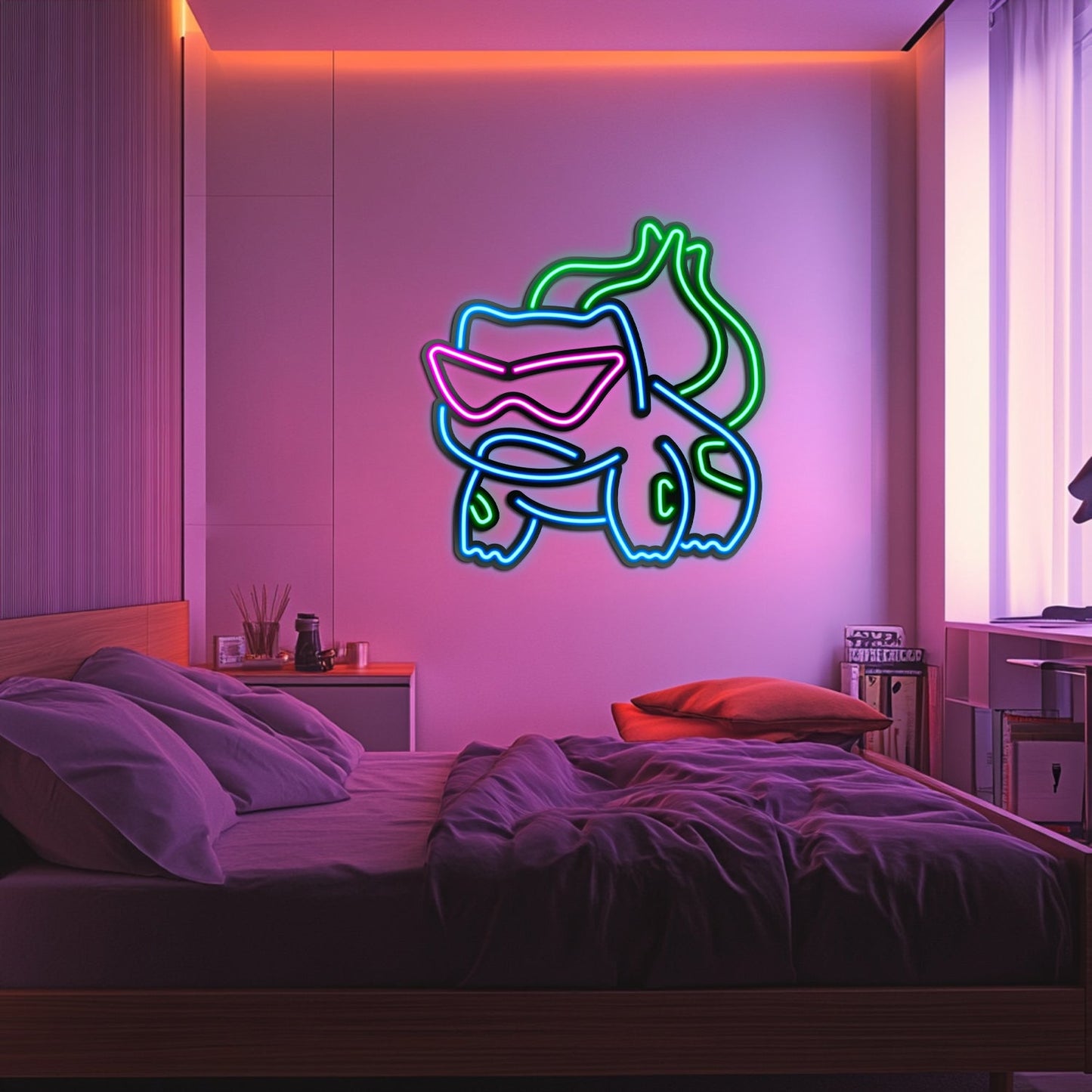 Bulbasaur Metal Neon Wall Art