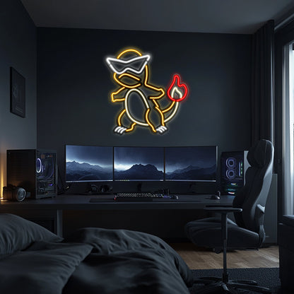 Charmender Metal Neon Wall Art