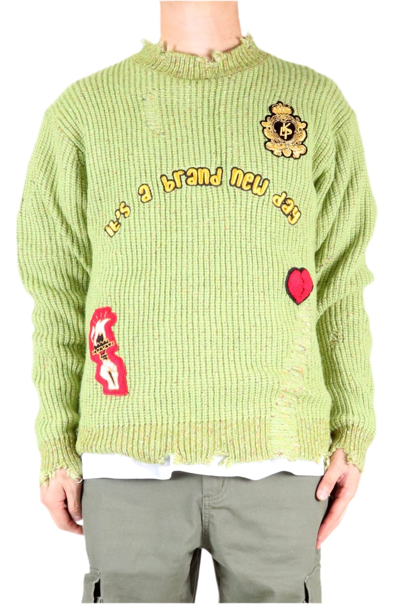 Orion Heavy Gauge Ripped Knit Sweater