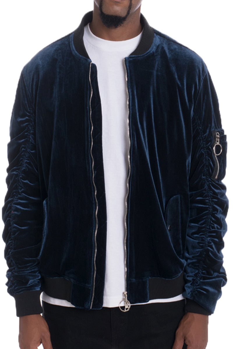 Velour Bomber Jacket