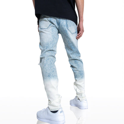 Acid Washed Slim Tapered Jean | Blue