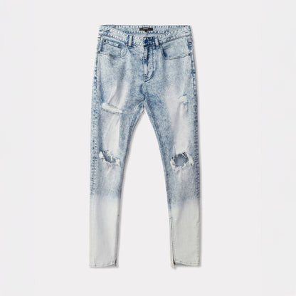 Acid Washed Slim Tapered Jean | Blue