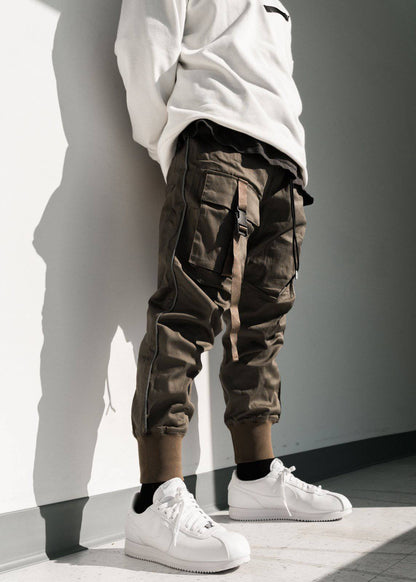 Tactical Strap Cargo Joggers | Tobacco