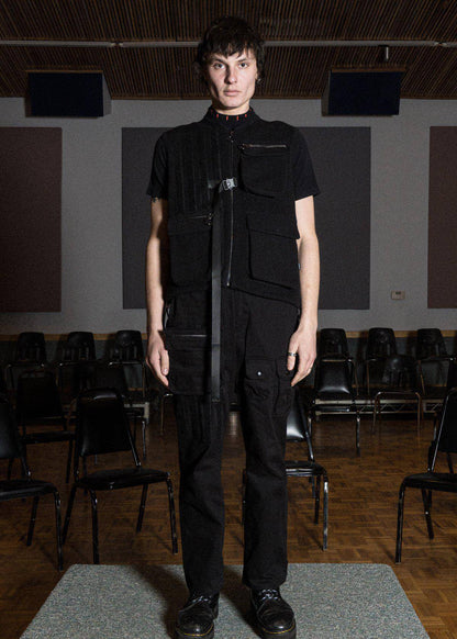Cargo Pants with Removable Pocket | Black