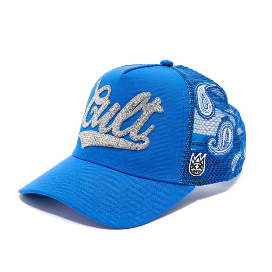 Paisley Shimuchan Mesh Back Trucker Hat | Royal Blue