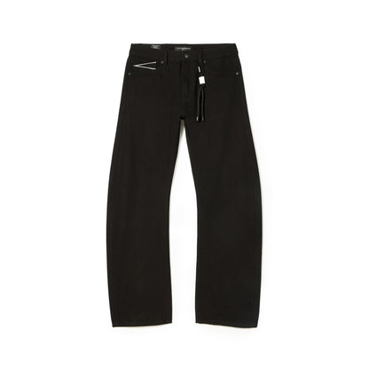 Black pants with drawstring on a white background