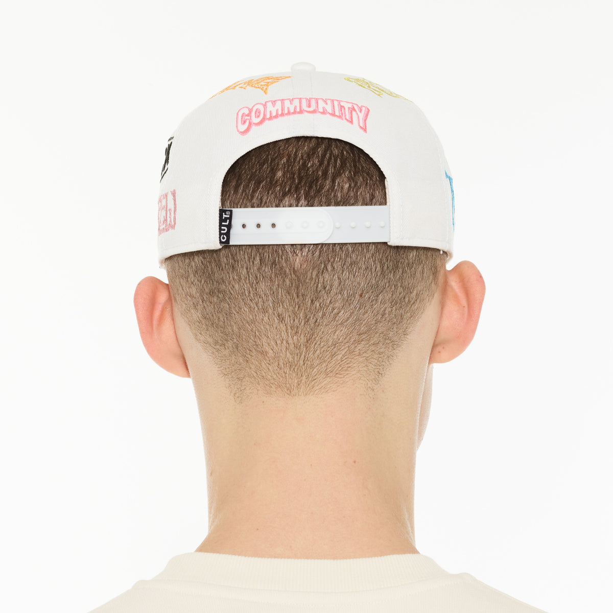 Mesh Back Trucker Hat "Cult Community" | Winter White