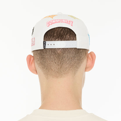 Mesh Back Trucker Hat "Cult Community" | Winter White
