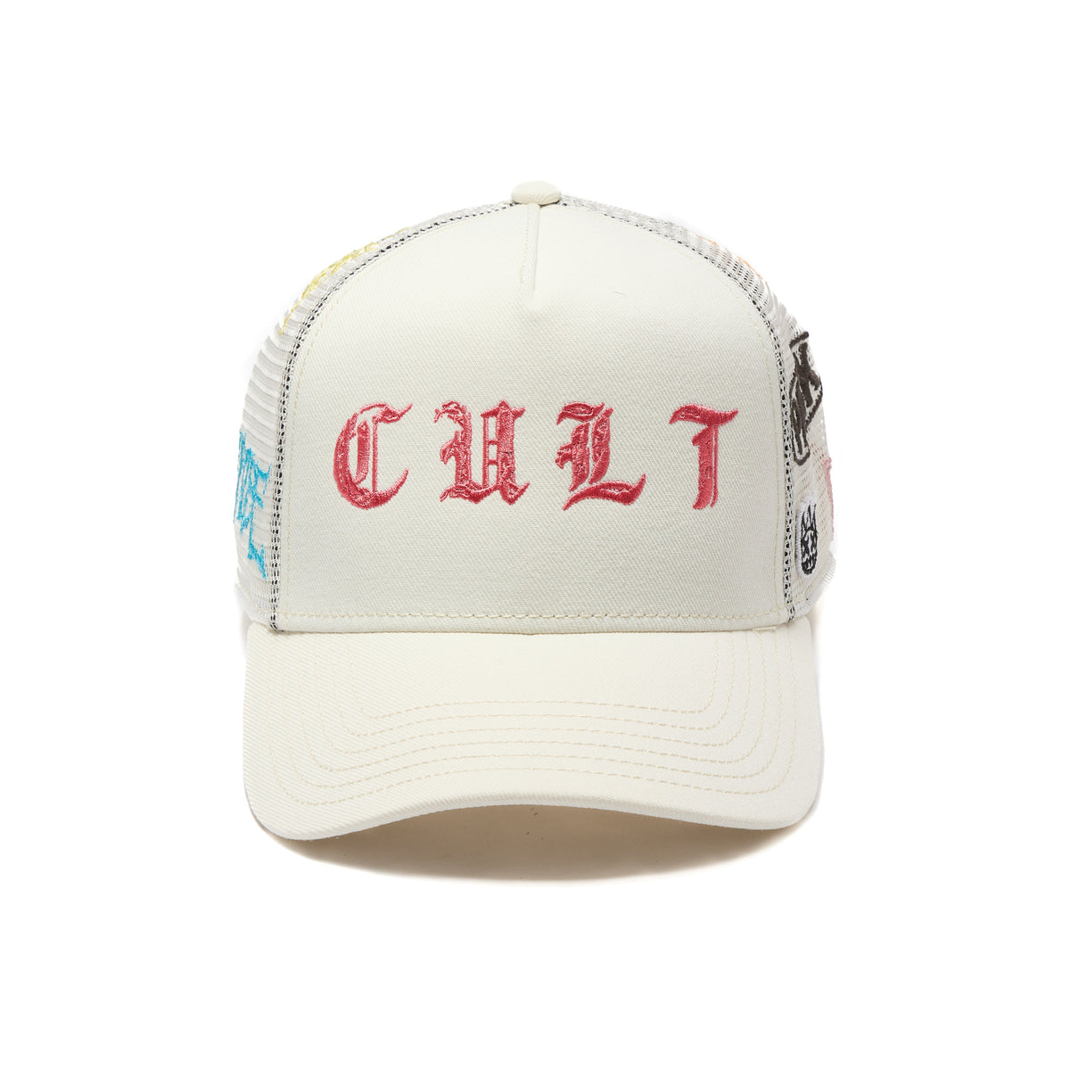 Mesh Back Trucker Hat "Cult Community" | Winter White