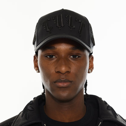 Cult X El Alfa Logo 5 Panel A Frame Trucker Hat "Flower" | Black