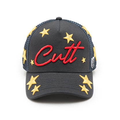 Mesh Back Trucker Hat "Cherubs" in Steel