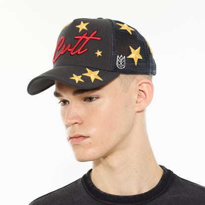 Mesh Back Trucker Hat "Cherubs" in Steel