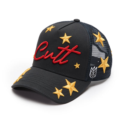 Mesh Back Trucker Hat "Cherubs" in Steel