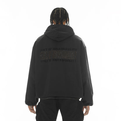 Oversized Coaches Jacket in Black Nylon