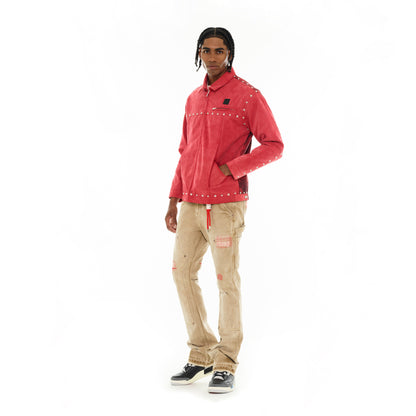 Canvas Workwear Jacket in Vintage Red Canvas