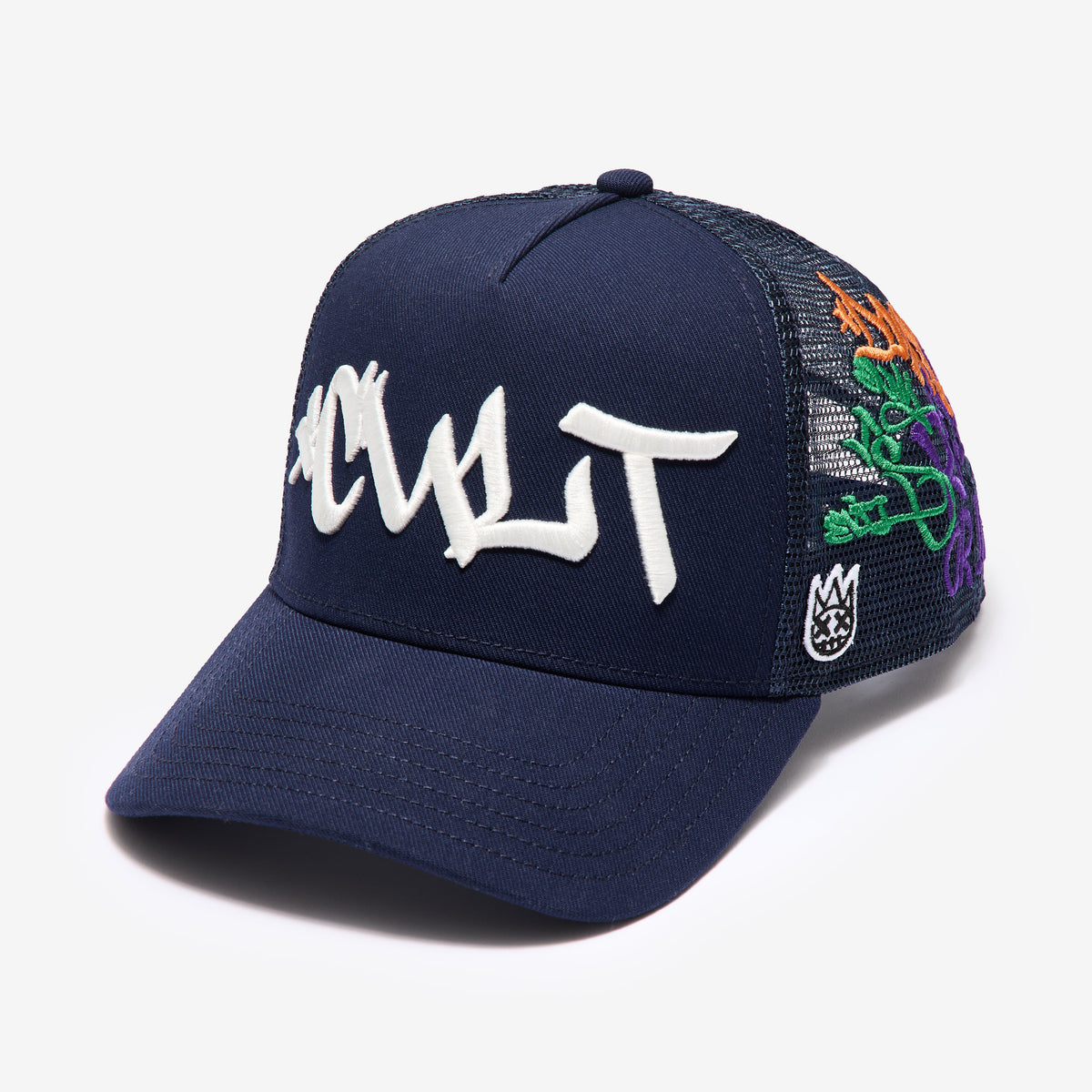 Mesh Back Trucker Hat "Graffiti" | Midnight Blue