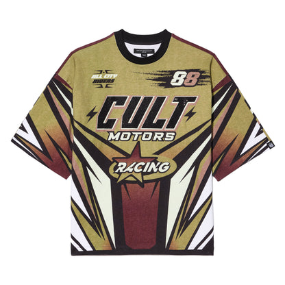 Oversized Short Sleeve Crew Neck Tee "Racer" 260 Grams In Multi