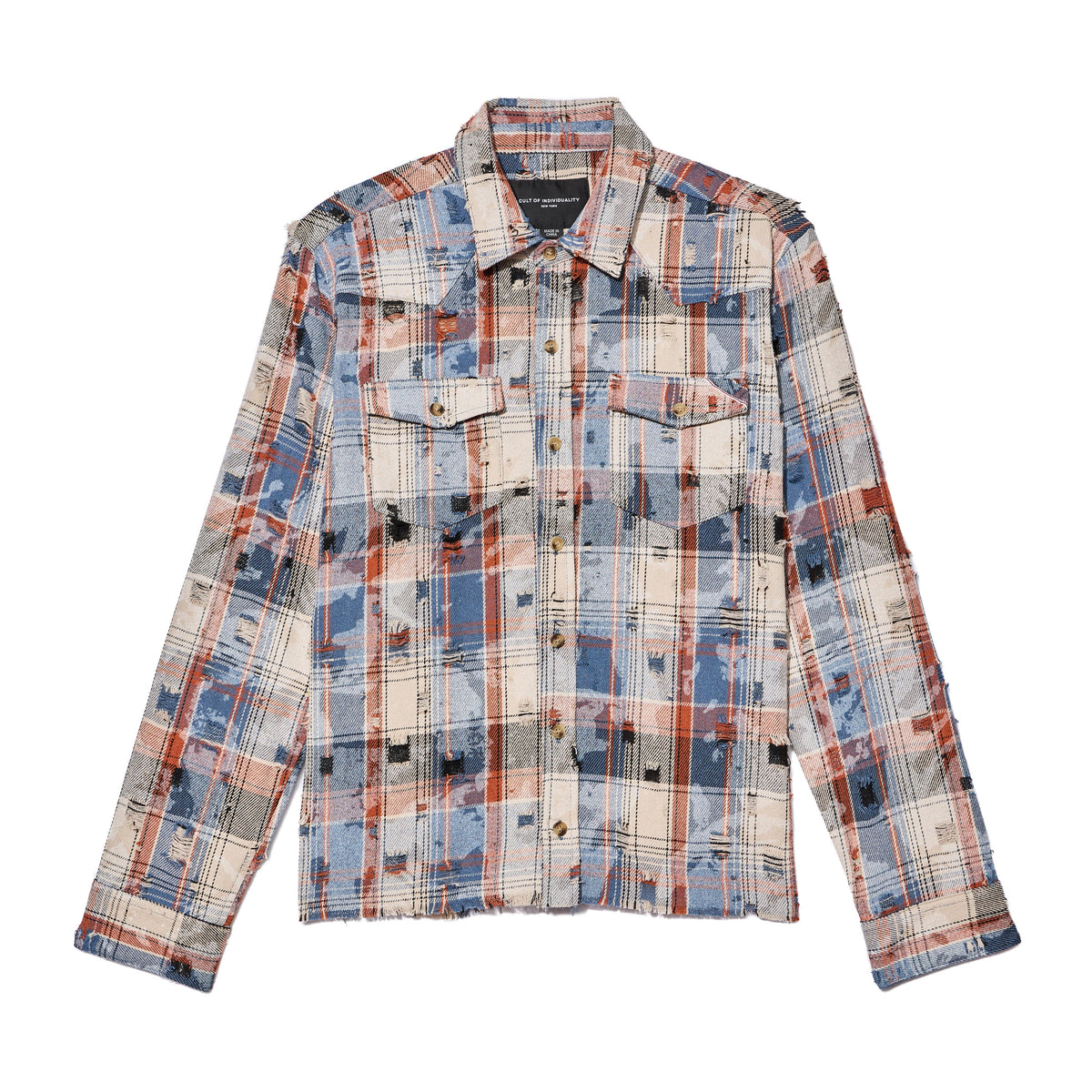 L/S Vintage Embroidered Plaid Woven Shirt | Harvest Plaid