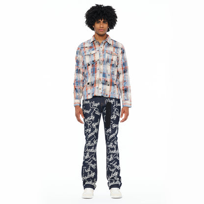 L/S Vintage Embroidered Plaid Woven Shirt | Harvest Plaid