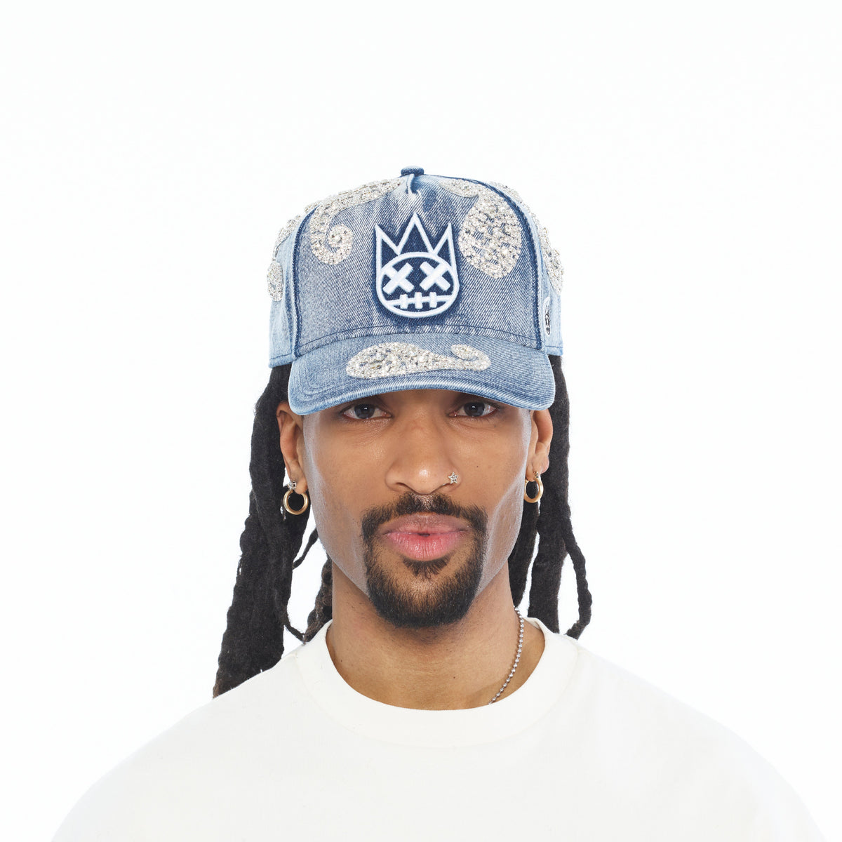 El Alfa Paisley Panel A Frame Trucker Hat | Light Blue