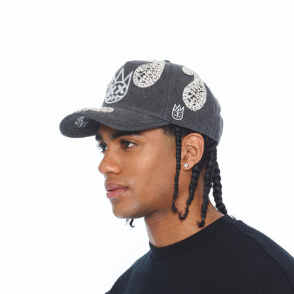 El Alfa Paisley Panel A Frame Trucker Hat | Black