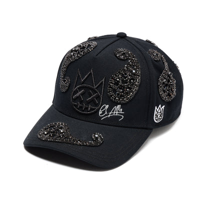 Paisley 5 Panel A Frame Trucker Hat | Black