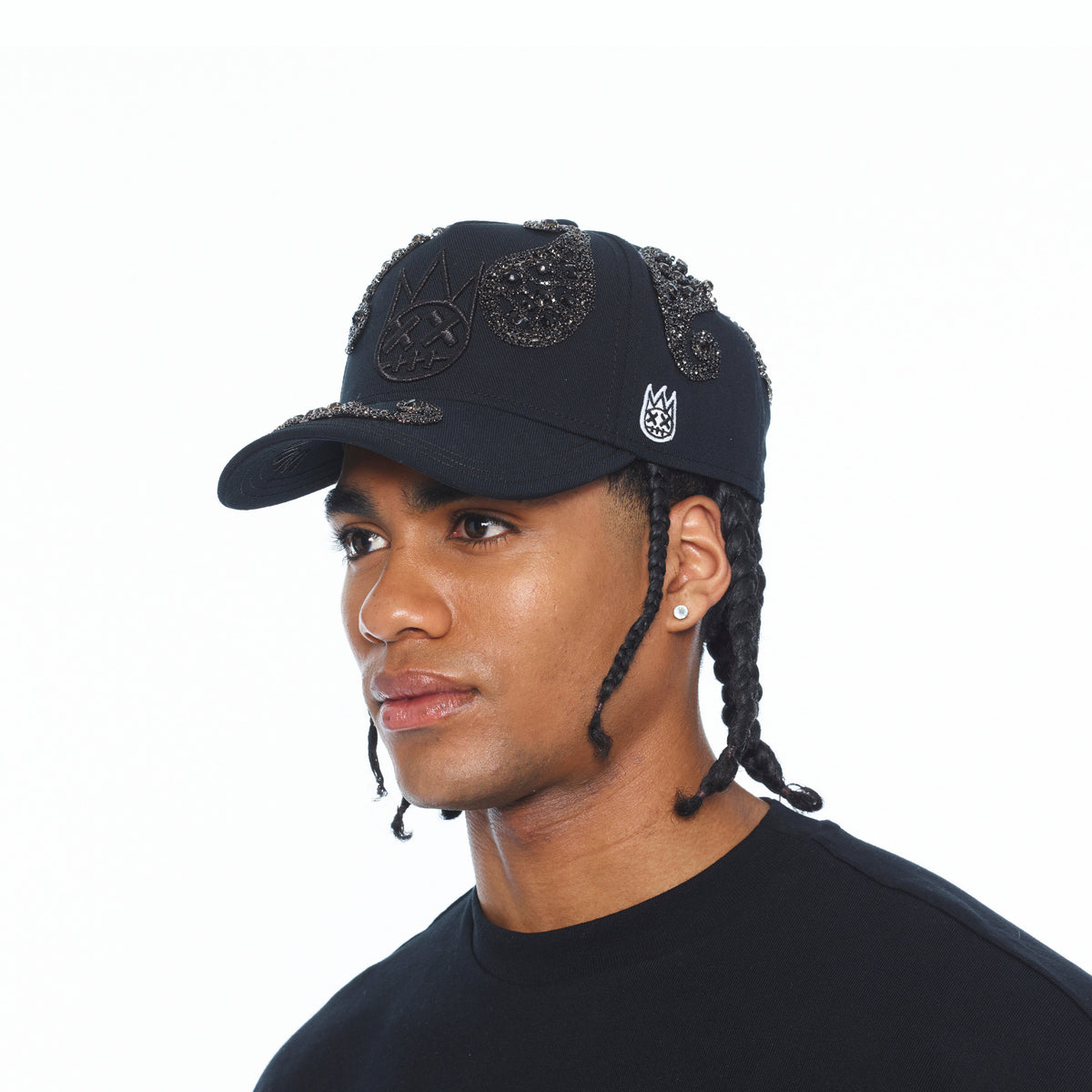 Paisley 5 Panel A Frame Trucker Hat | Black