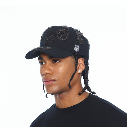 Paisley 5 Panel A Frame Trucker Hat | Black
