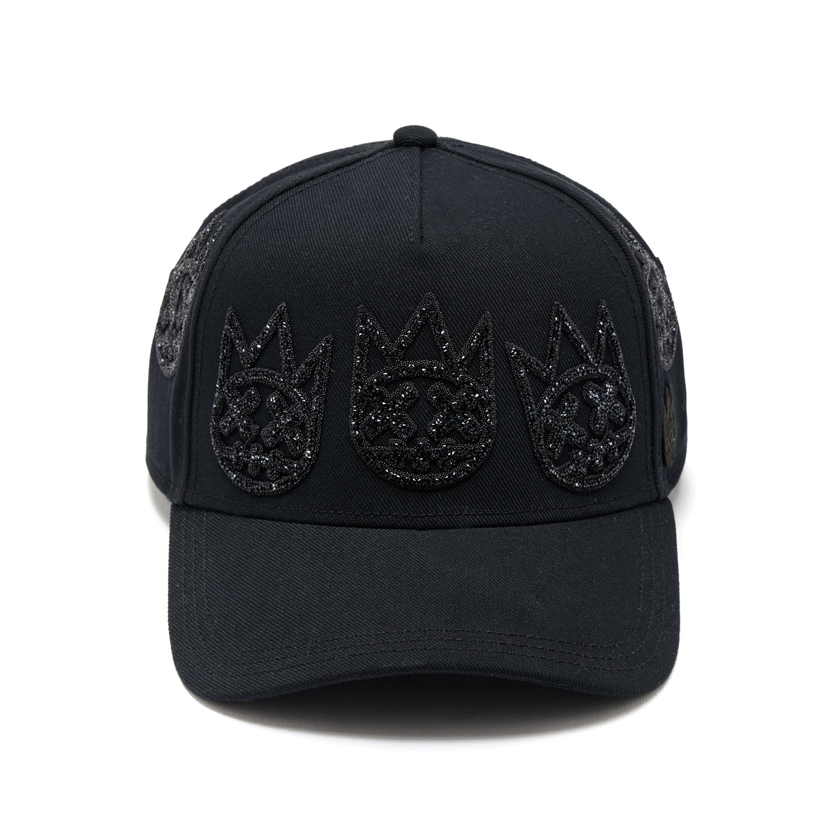 El Alfa A Frame Hat "Multi Black Crystal Logo" | Black