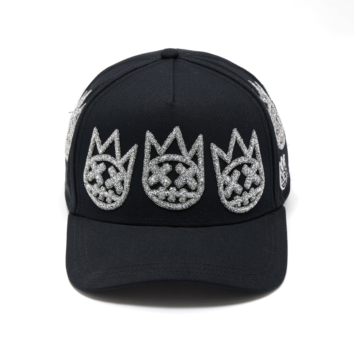 El Alfa A Frame Hat "Multi Crystal Logo" | Black