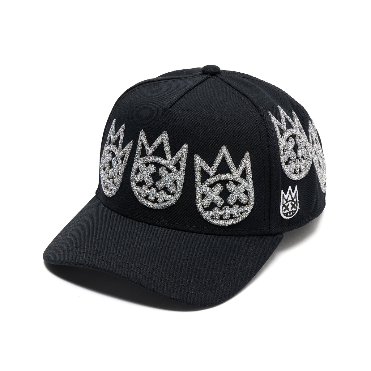 El Alfa A Frame Hat "Multi Crystal Logo" | Black