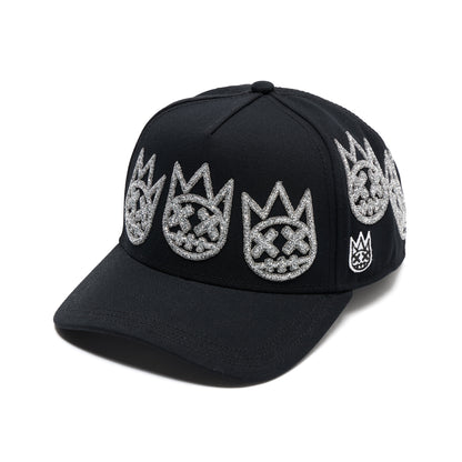 El Alfa A Frame Hat "Multi Crystal Logo" | Black