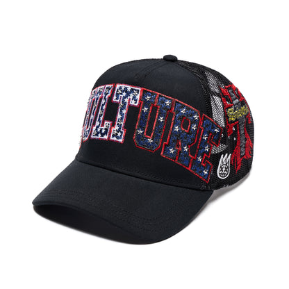 Mesh Back Trucker Hat "Culture" | Black