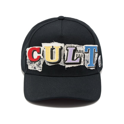 A Frame Trucker Hat "Cult Newsprint" | Black