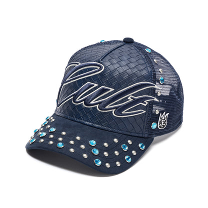 Mesh Back Trucker Hat "Studs" | Navy