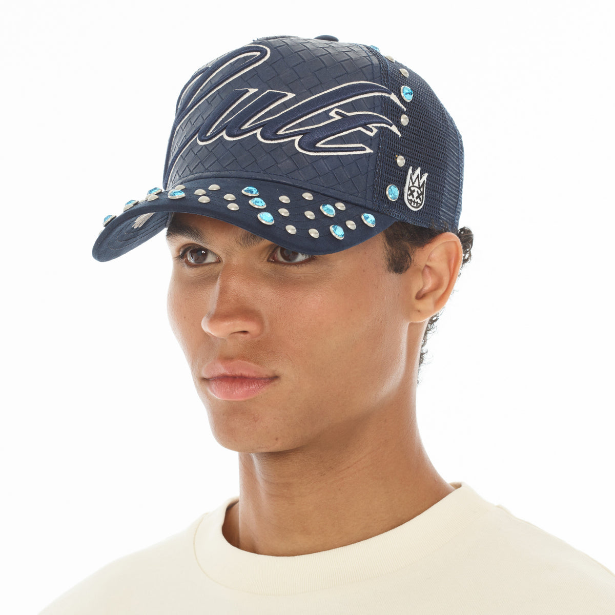 Mesh Back Trucker Hat "Studs" | Navy