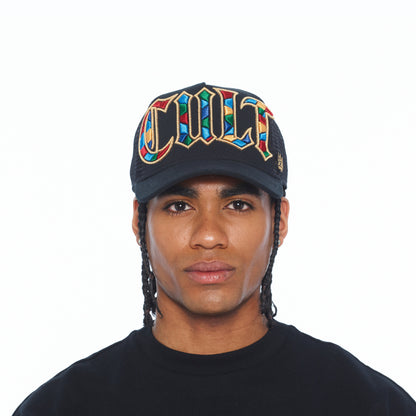 Cult's Mesh Back Trucker Hat "Stained Glass" In Black