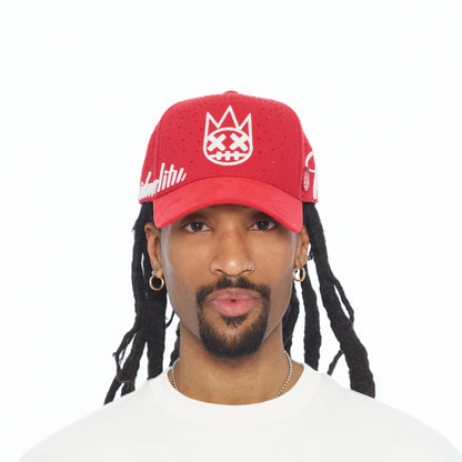 A Frame Trucker Hat "Crystal Burst" | Racing Red
