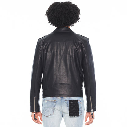 Cult's Classic Vegan Leather Moto Jacket in Black